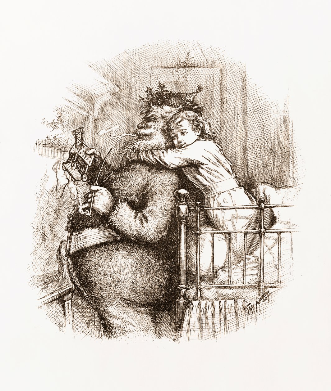 ¡Atrapado! Ilustración con Santa Claus por Thomas Nast de Thomas Nast