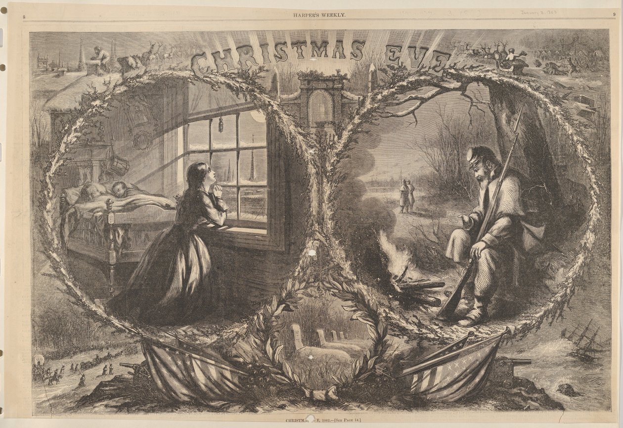 Nochebuena, 1862 de Harpers Weekly, 3 de enero de 1863 de Thomas Nast