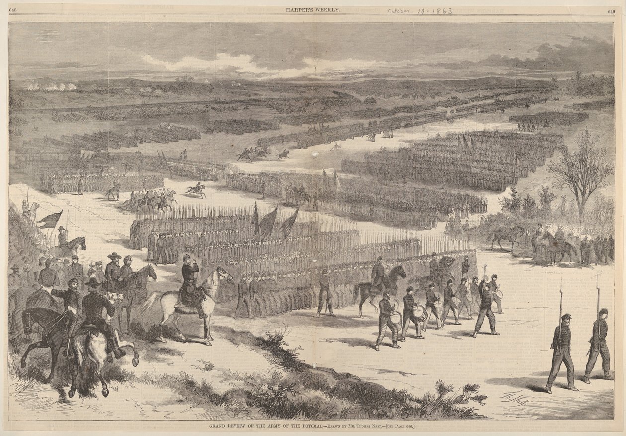 Gran revisión del Ejército del Potomac - Dibujado por el Sr. Thomas Nast de Harper
