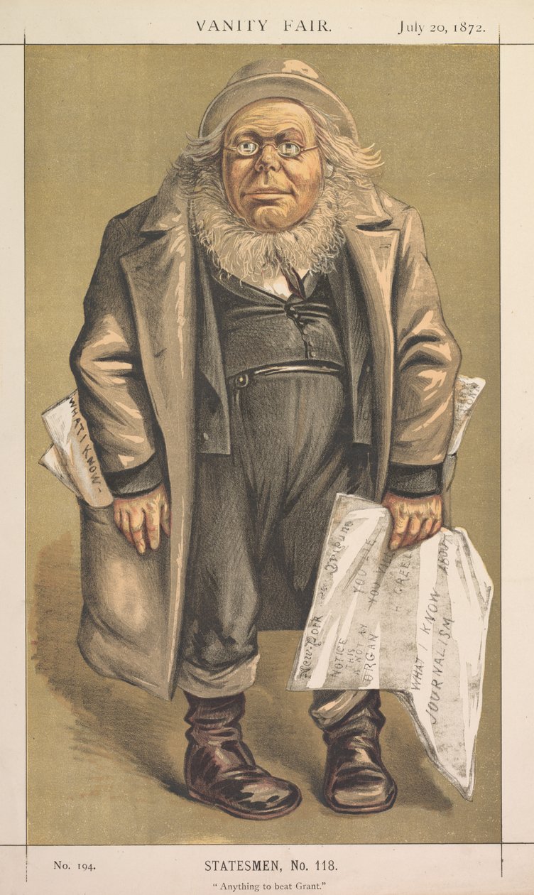 Vanity Fair: Estadista, No. 118 Cualquier cosa para vencer a Grant, 1872 de Thomas Nast