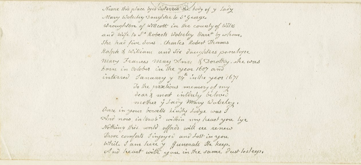 Colwich - Inscripción del Monumento Wolseley de Thomas Peploe Wood