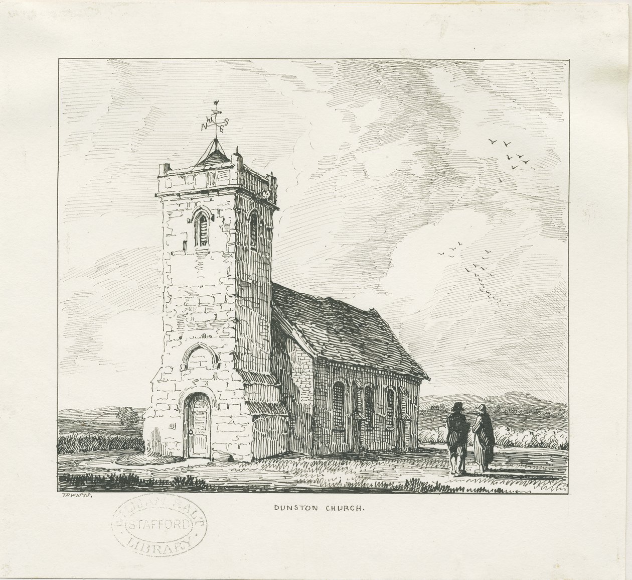 Iglesia de Dunston: dibujo a pluma de Thomas Peploe Wood