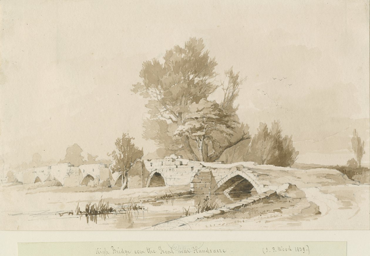 Handsacre - Puente Alto Viejo, 1839 de Thomas Peploe Wood
