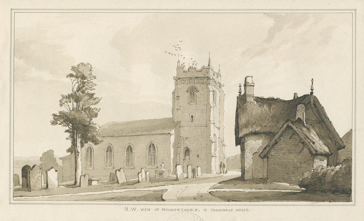 Iglesia y Casa Parroquial de Milwich de Thomas Peploe Wood