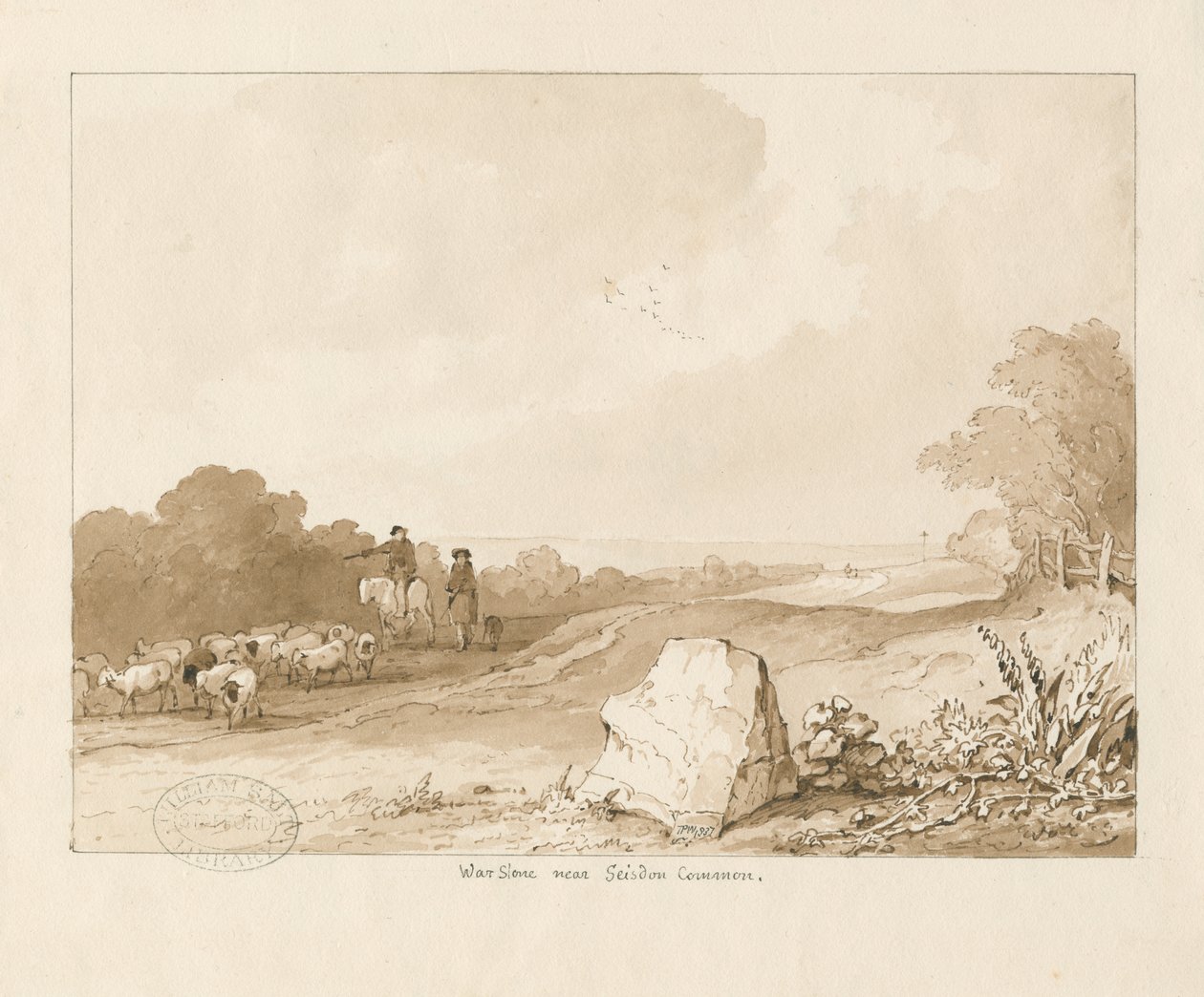 Trysull - "Piedra de Guerra cerca de Seisdon Common" de Thomas Peploe Wood