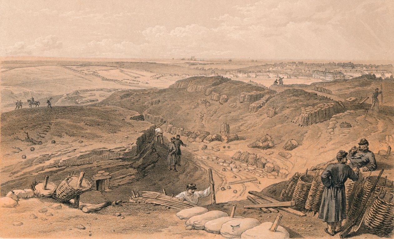 Foso del Malakoff, Batería Gervais y parte trasera de Redan, 1856 de Thomas Picken