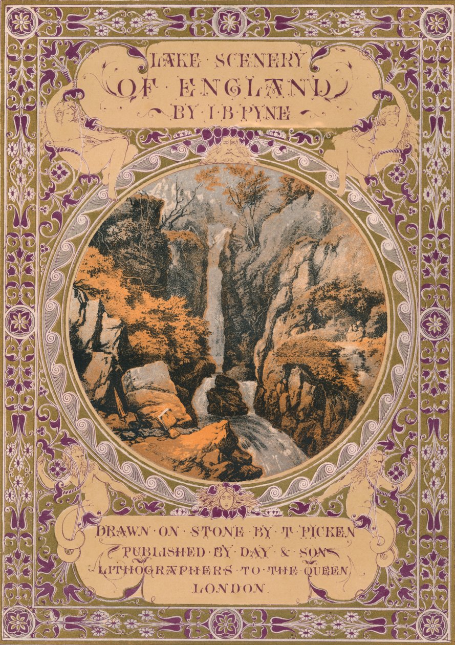 Frontispicio de Paisajes Lacustres de Inglaterra por J. B. Pyne, 1850s de Thomas Picken
