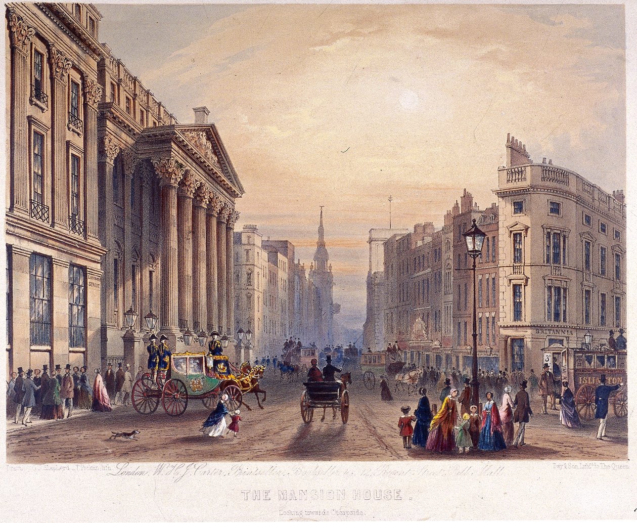 Exterior de Mansion House, Londres de Thomas Picken