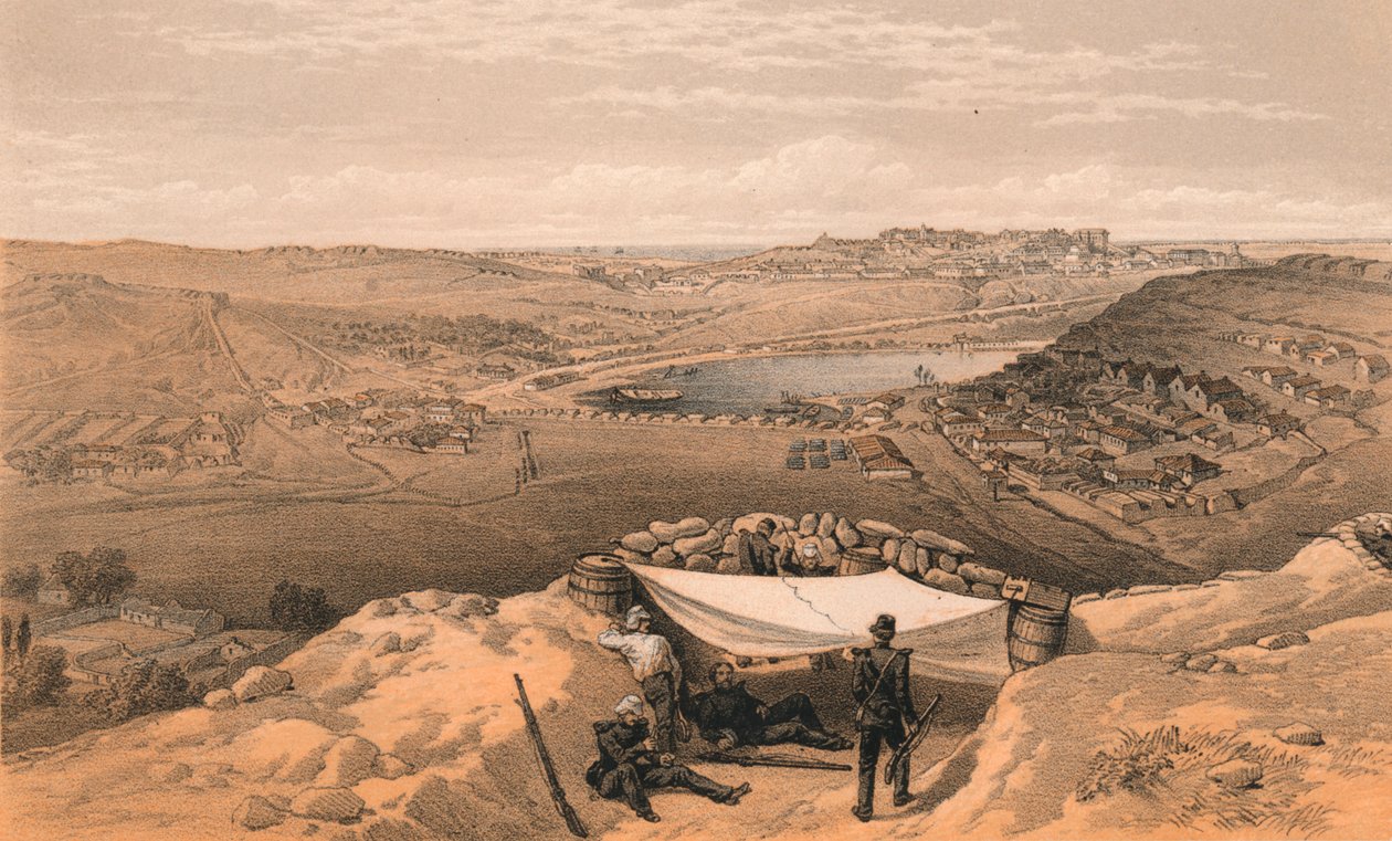 Las baterías de la ciudad o fortificaciones interiores de Sebastopol, 1856 de Thomas Picken