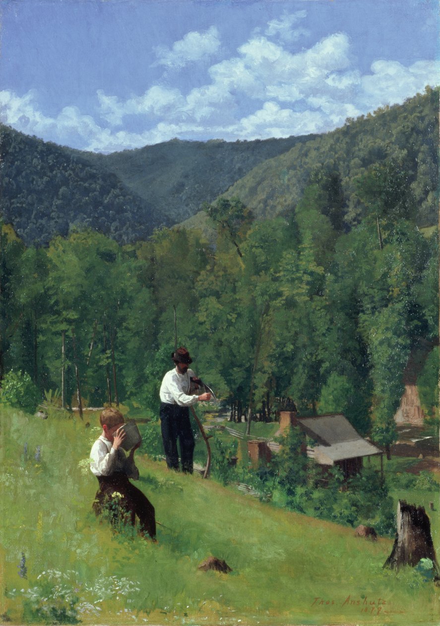 El Granjero y su Hijo en la Cosecha, 1879 de Thomas Pollock Anschutz