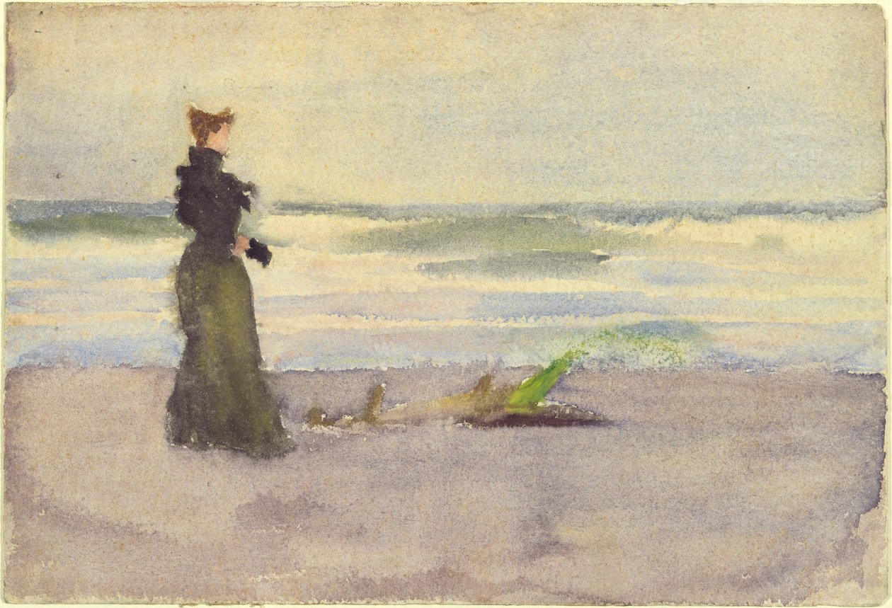 mujer en la playa de Thomas Pollock Anshutz