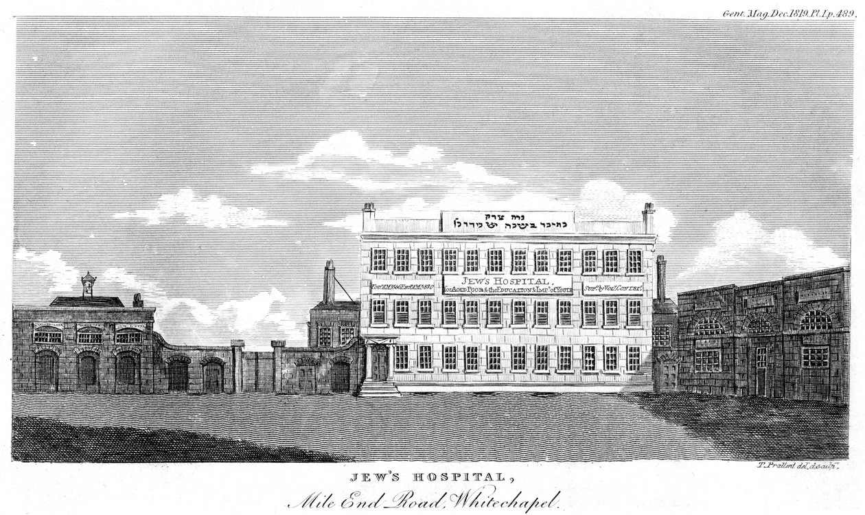 Hospital Judío, Mile End Road, Whitechapel, Londres, finales del siglo XVIII o principios del XIX de Thomas Prattent