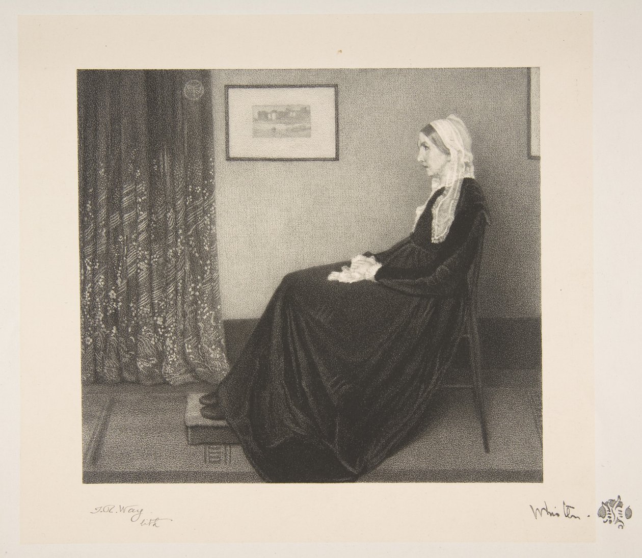 Arreglo en gris y negro: Retrato de la madre del artista de Thomas Robert Way