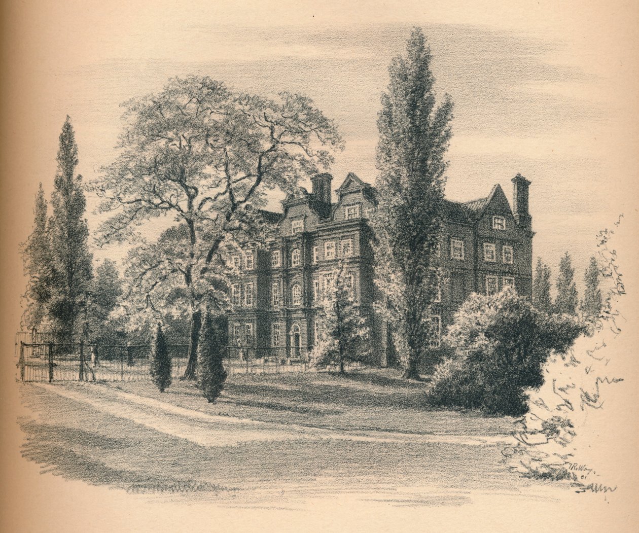 Exterior del Palacio de Kew, 1902 de Thomas Robert Way