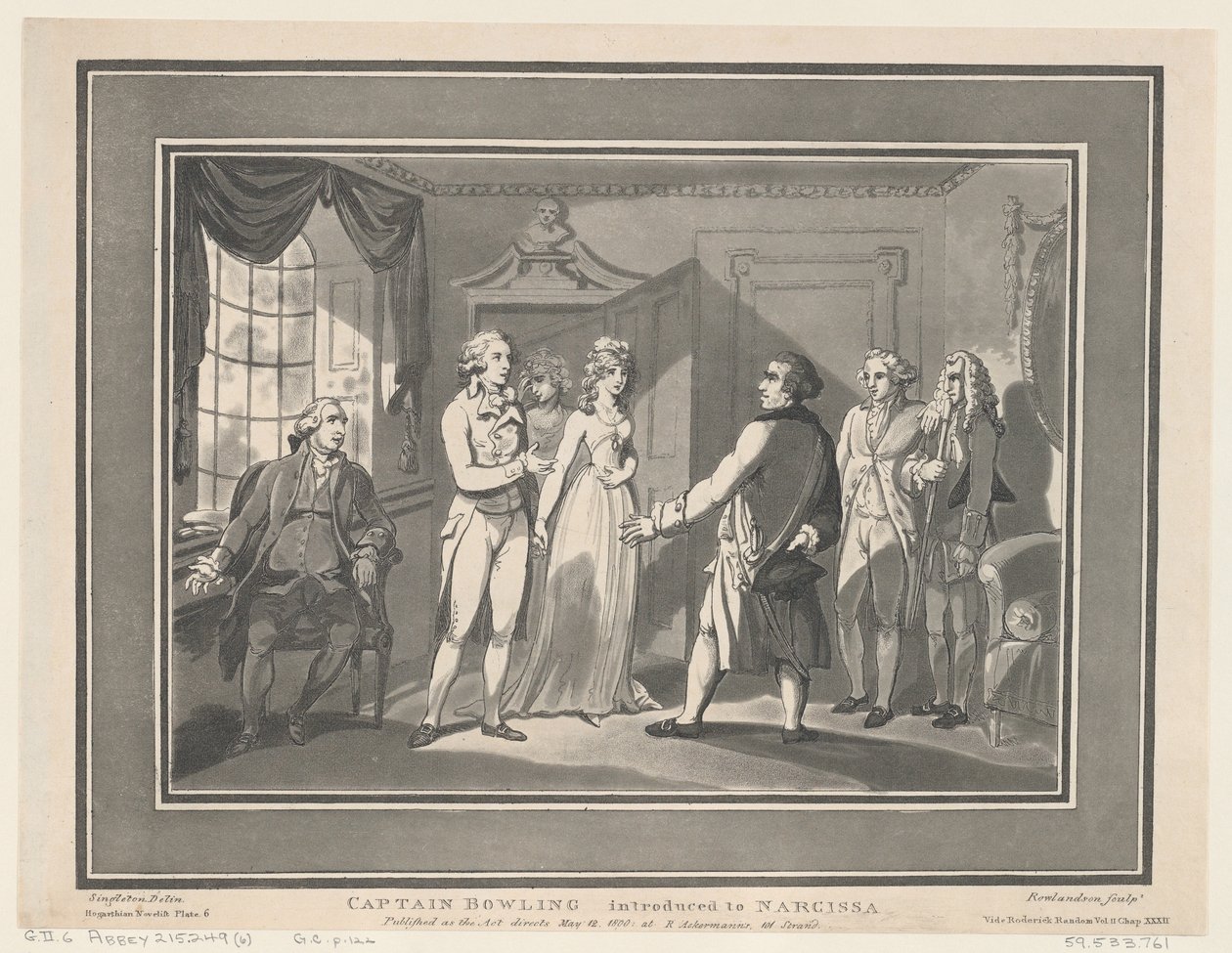 Capitán Bowling presentado a Narcissa de ThomasThomas Rowlandson, Joseph Constantine Stadler Thomas Rowlandson, Joseph Constantine Stadler