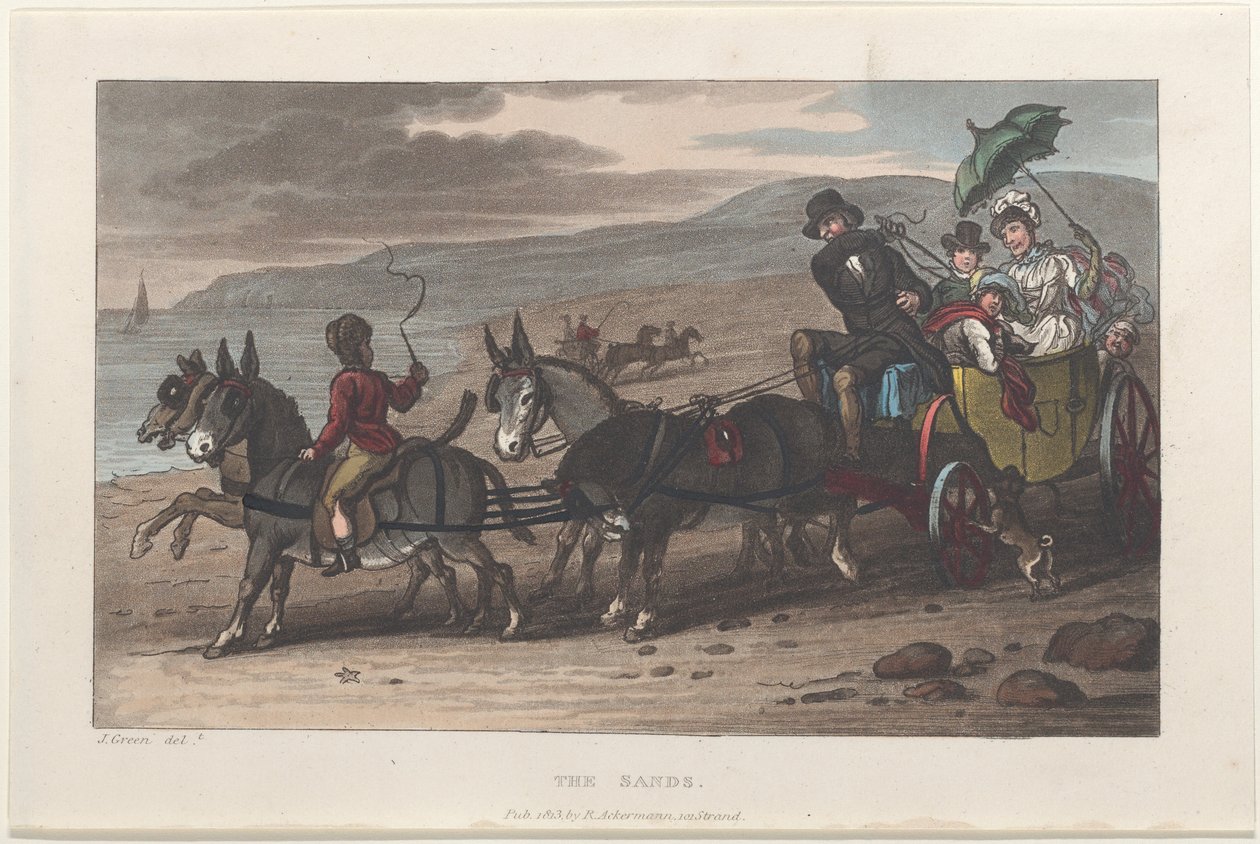 Las arenas, de Bocetos poéticos de Scarborough, 1813 de Thomas Rowlandson, Joseph Constantine Stadler, J. Bluck