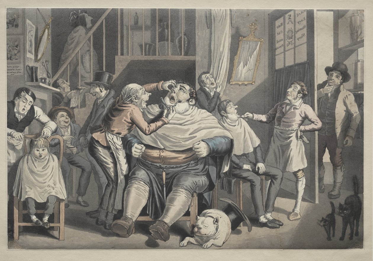 Una peluquería de Thomas Rowlandson