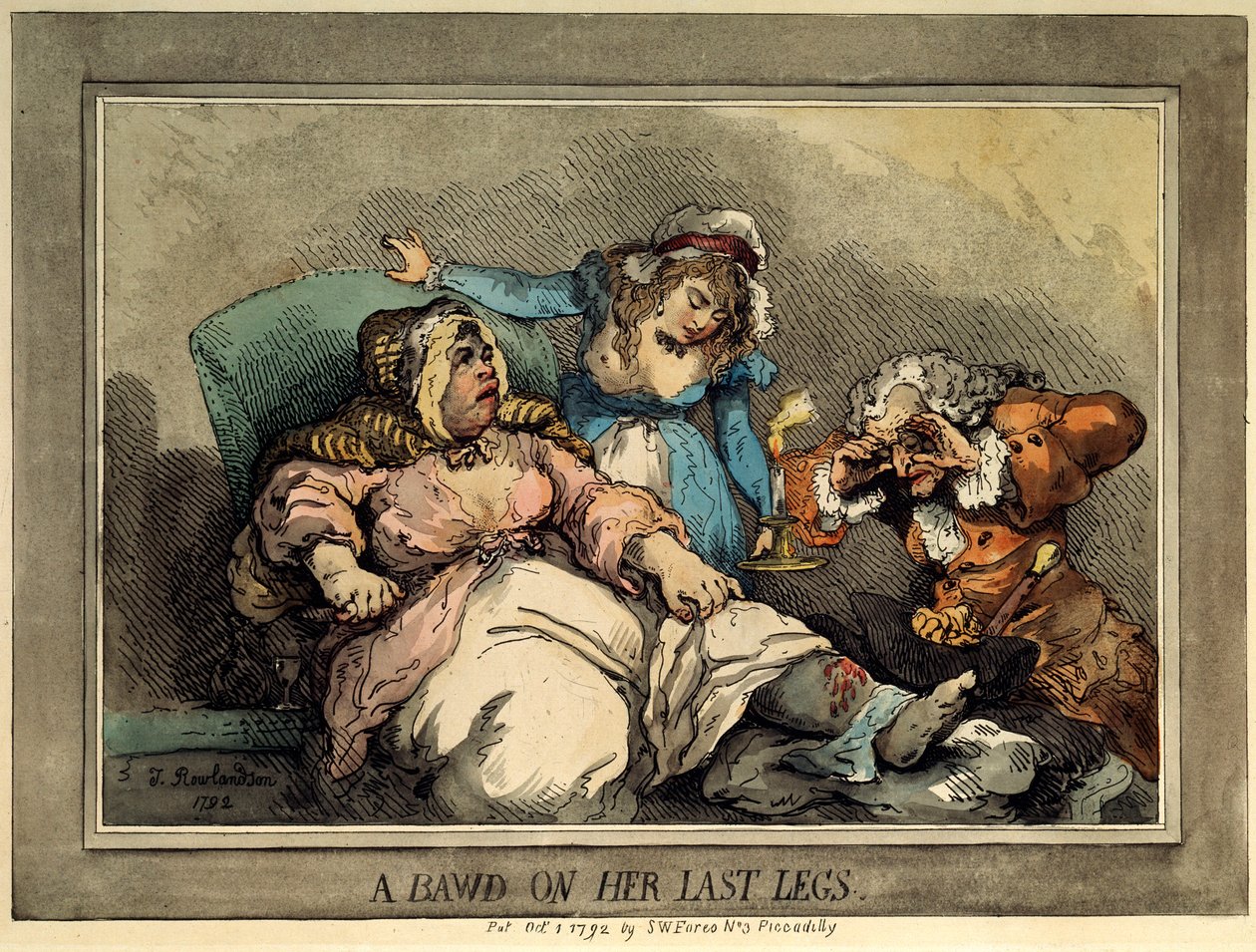 Una alcahueta en sus últimas piernas, 1792 de Thomas Rowlandson
