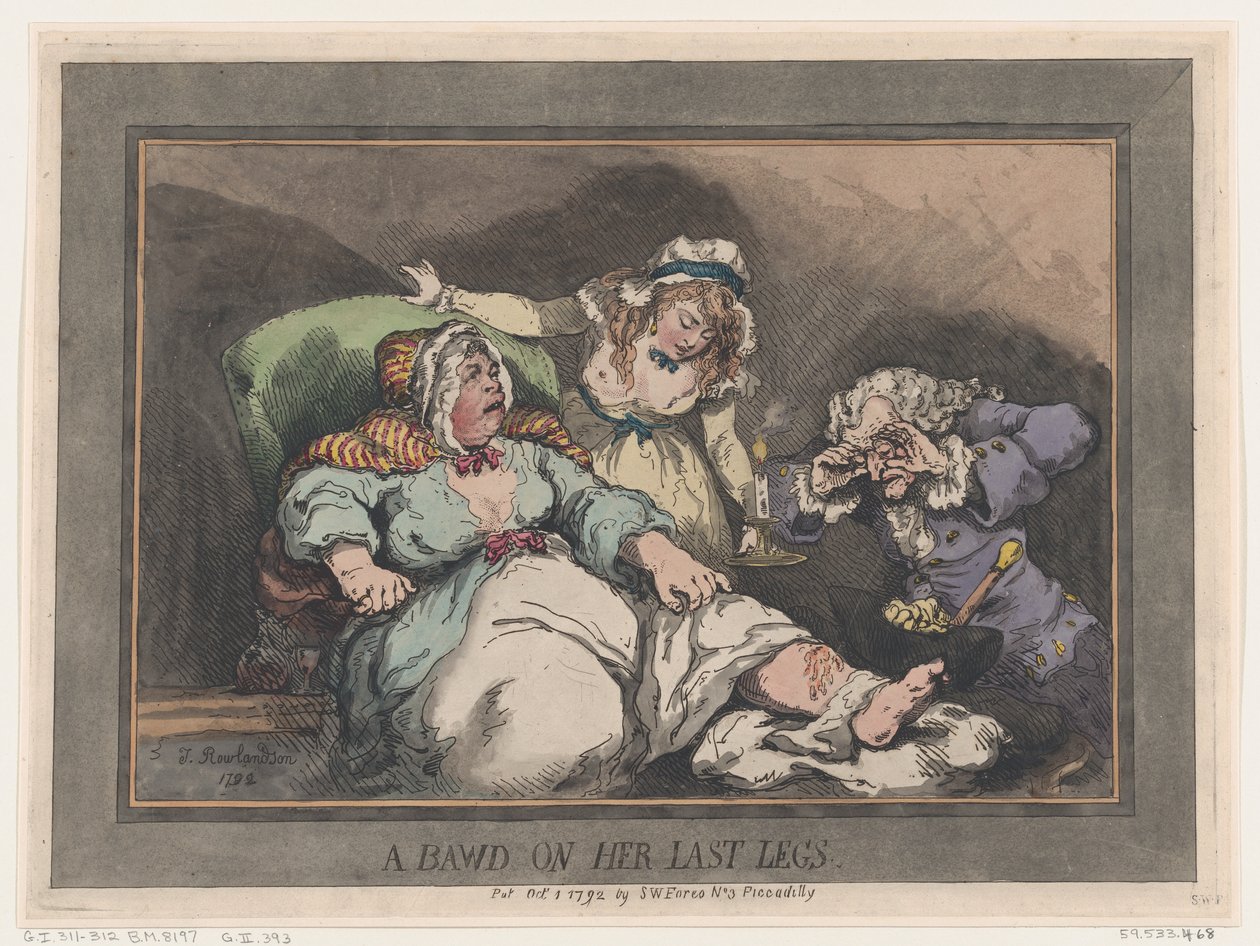 Una alcahueta en sus últimas piernas, 1 de octubre de 1792 de Thomas Rowlandson