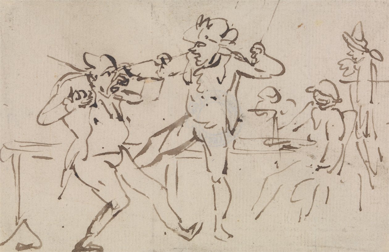Se ha detectado a un «Black Leg» repartiendo cartas a escondidas (un estudio) de Thomas Rowlandson