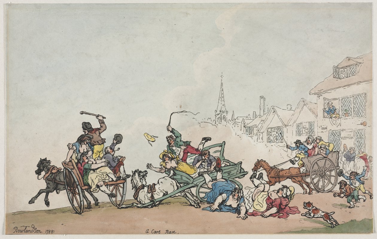 Una carrera de carritos de Thomas Rowlandson
