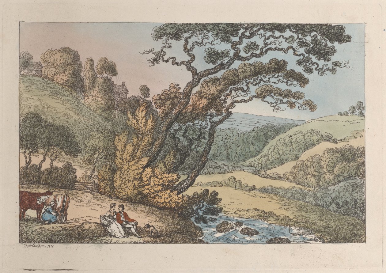 Una vista de Cornualles, de Vistas en Cornualles, 1810 de Thomas Rowlandson