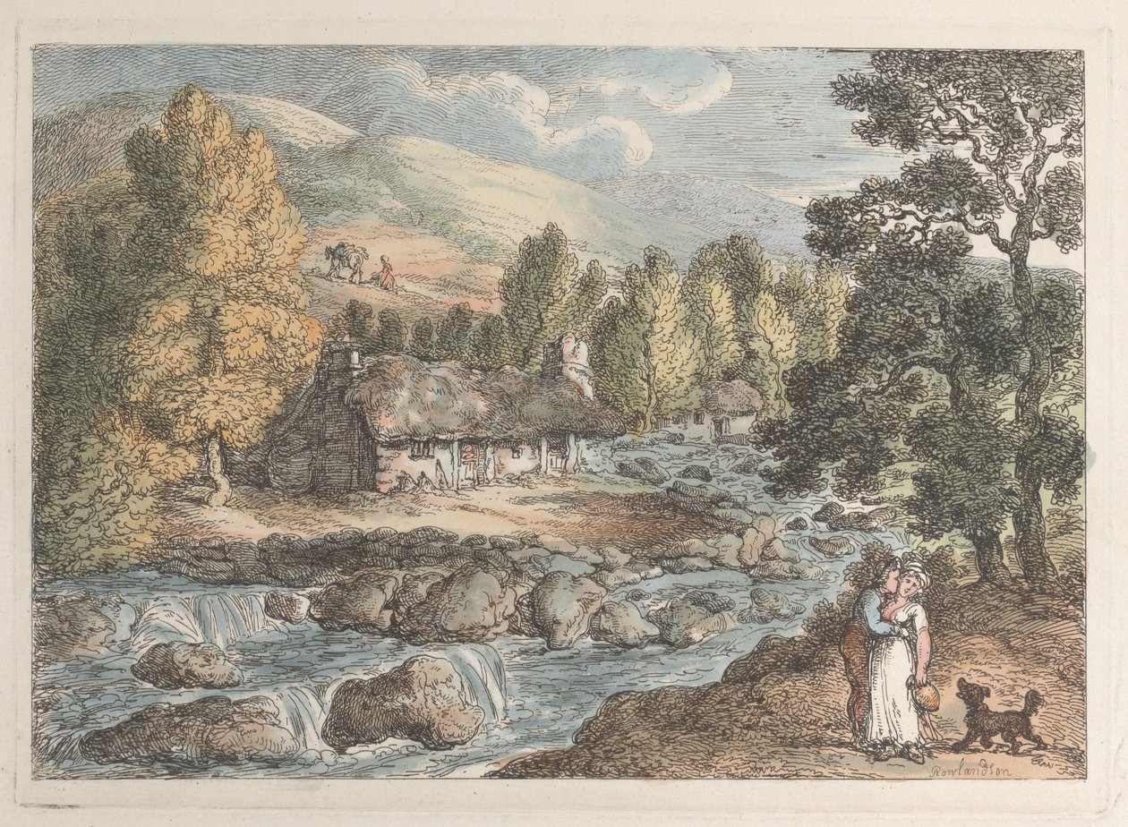 Una cascada de Cornualles de Thomas Rowlandson