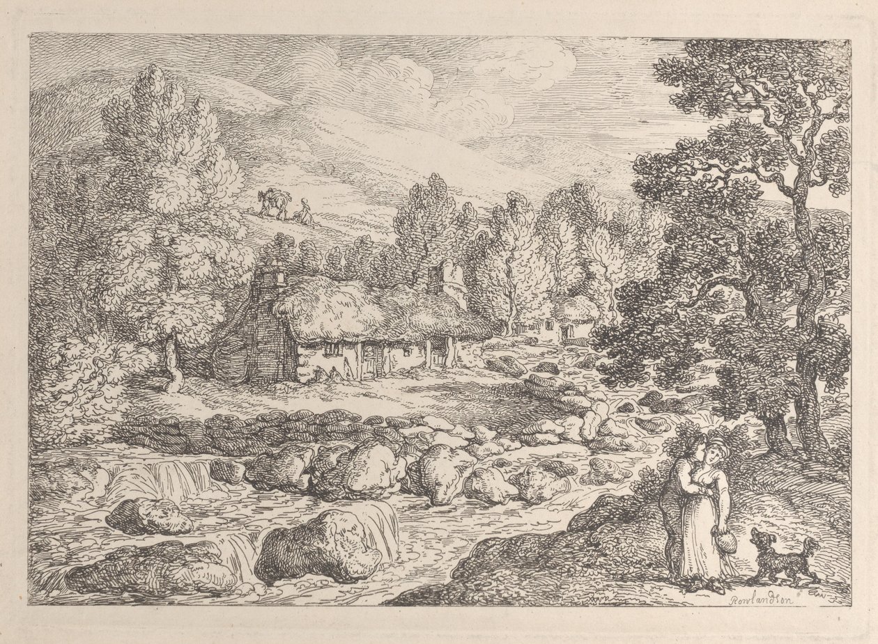 Una cascada de Cornualles, de «Paisajes de Cornualles» de Thomas Rowlandson