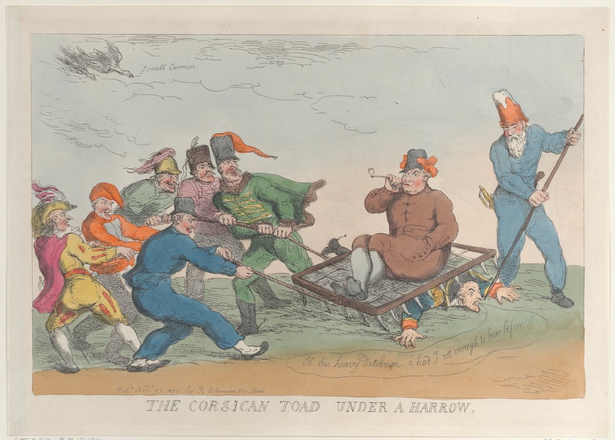 Un sapo corso bajo un rastrillo, 27 de noviembre de 1813 de Thomas Rowlandson