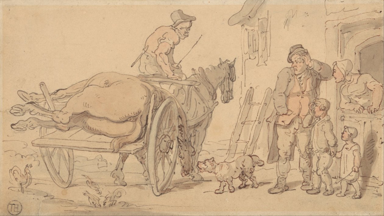 Un Caballo Muerto en un Carro de Desollador de Thomas Rowlandson