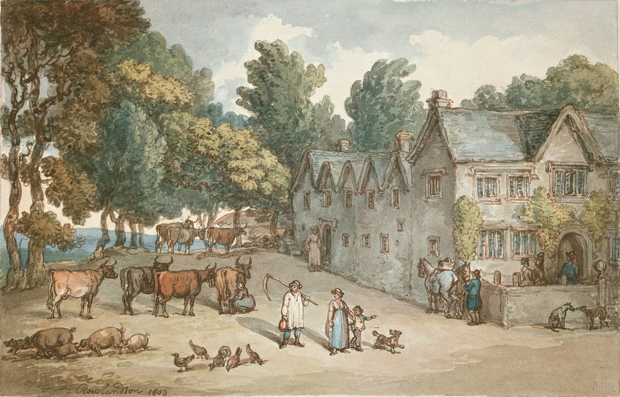 Una granja en Hengar, Cornwall, 1803 de Thomas Rowlandson