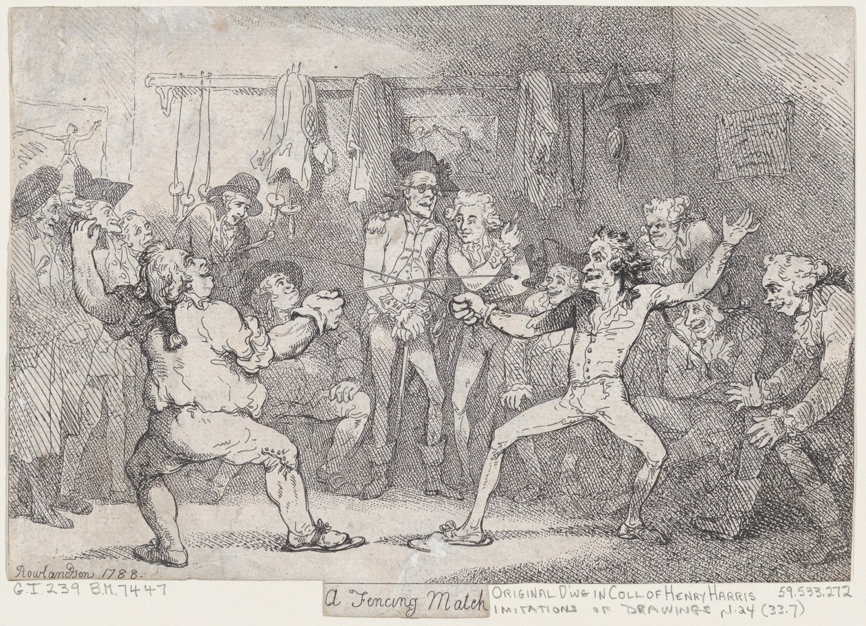 Un combate de esgrima de Thomas Rowlandson