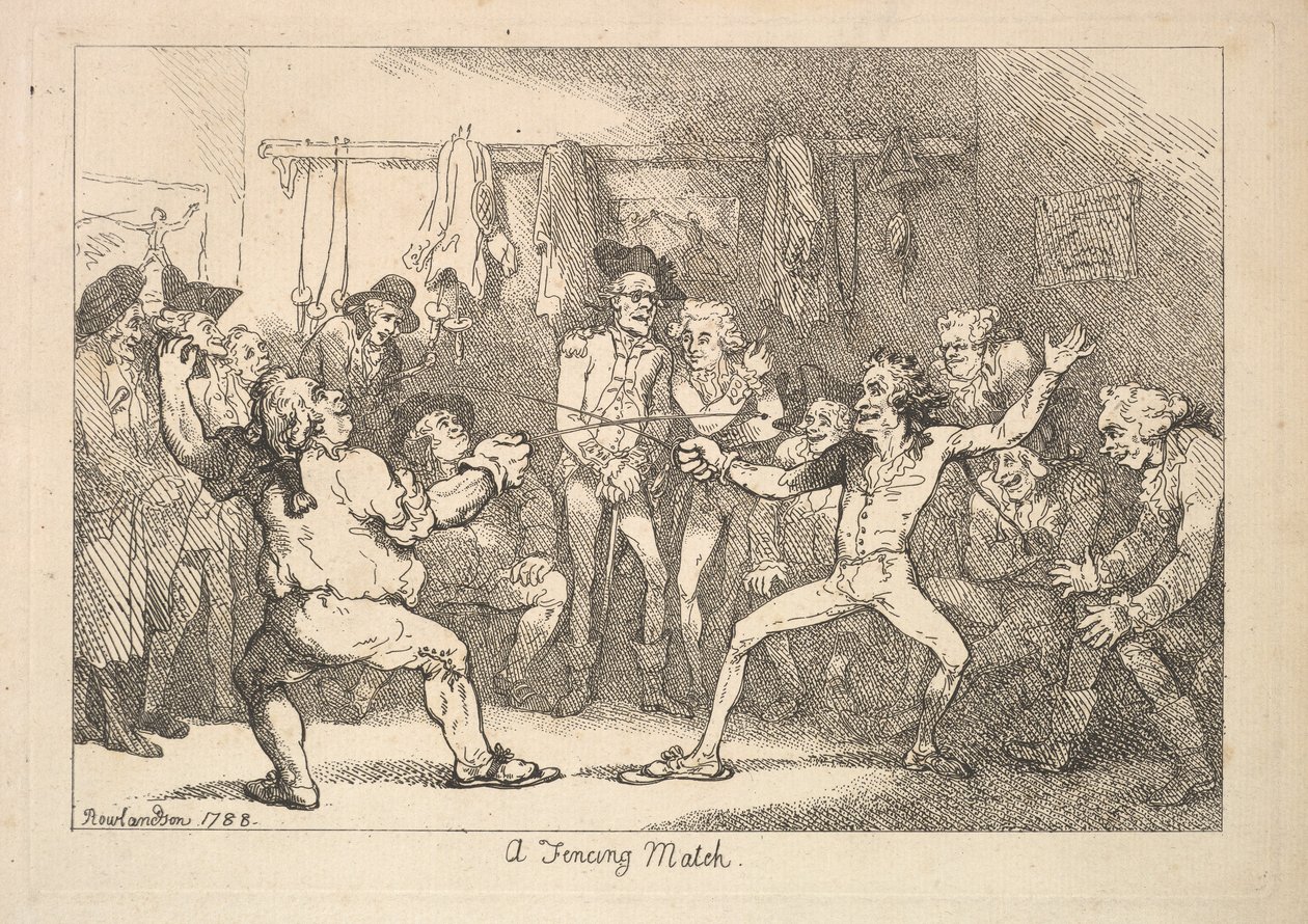 Un combate de esgrima de Thomas Rowlandson