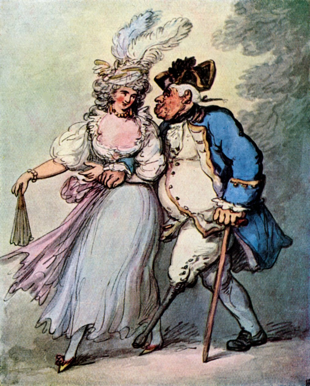 Una fragata francesa remolcando un barco de guerra inglés al puerto, finales del siglo XVIII-principios del XIX, 1929 de Thomas Rowlandson