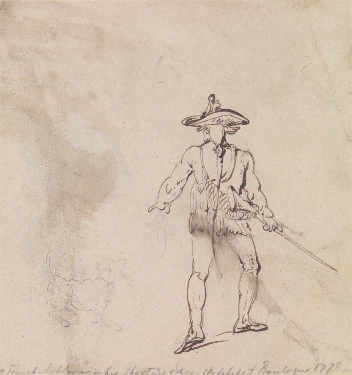 Un noble francés de caza de Thomas Rowlandson