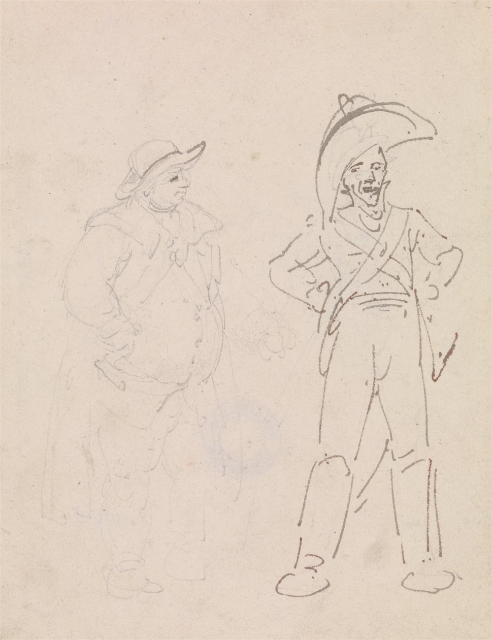 Un gendarme y otro hombre de Thomas Rowlandson