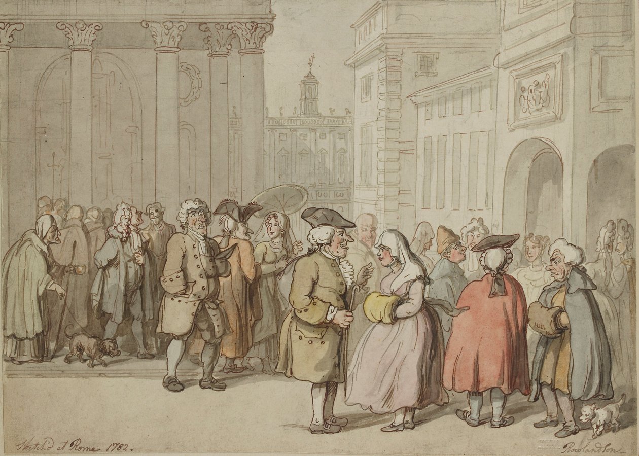 Un grupo dibujado en Roma, 1770-1820 de Thomas Rowlandson