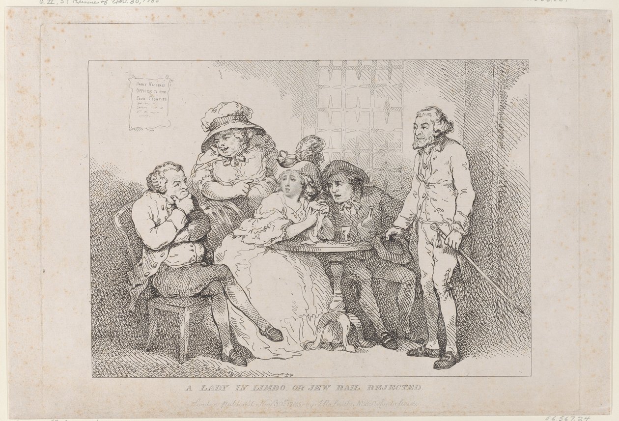 Una mujer en el limbo, o cómo se denegó la fianza a una judía de Thomas Rowlandson