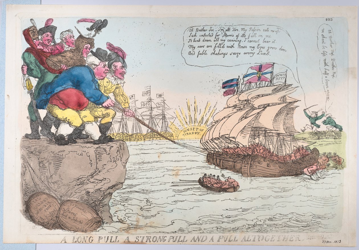Un Tirón Largo, Un Tirón Fuerte y Un Tirón Juntos, 25 de noviembre de 1813 de Thomas Rowlandson