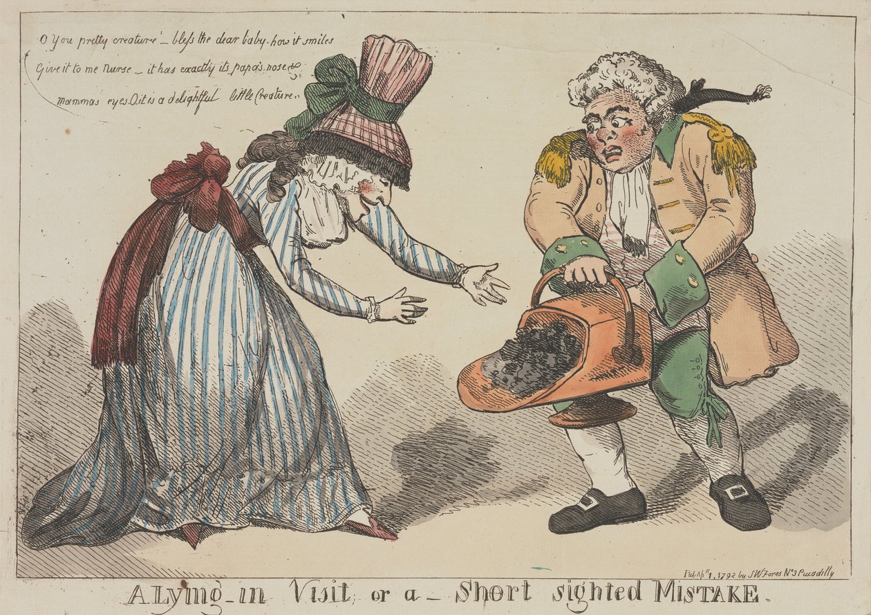 Una visita al hospital tras el parto, o un error por falta de visión de Thomas Rowlandson