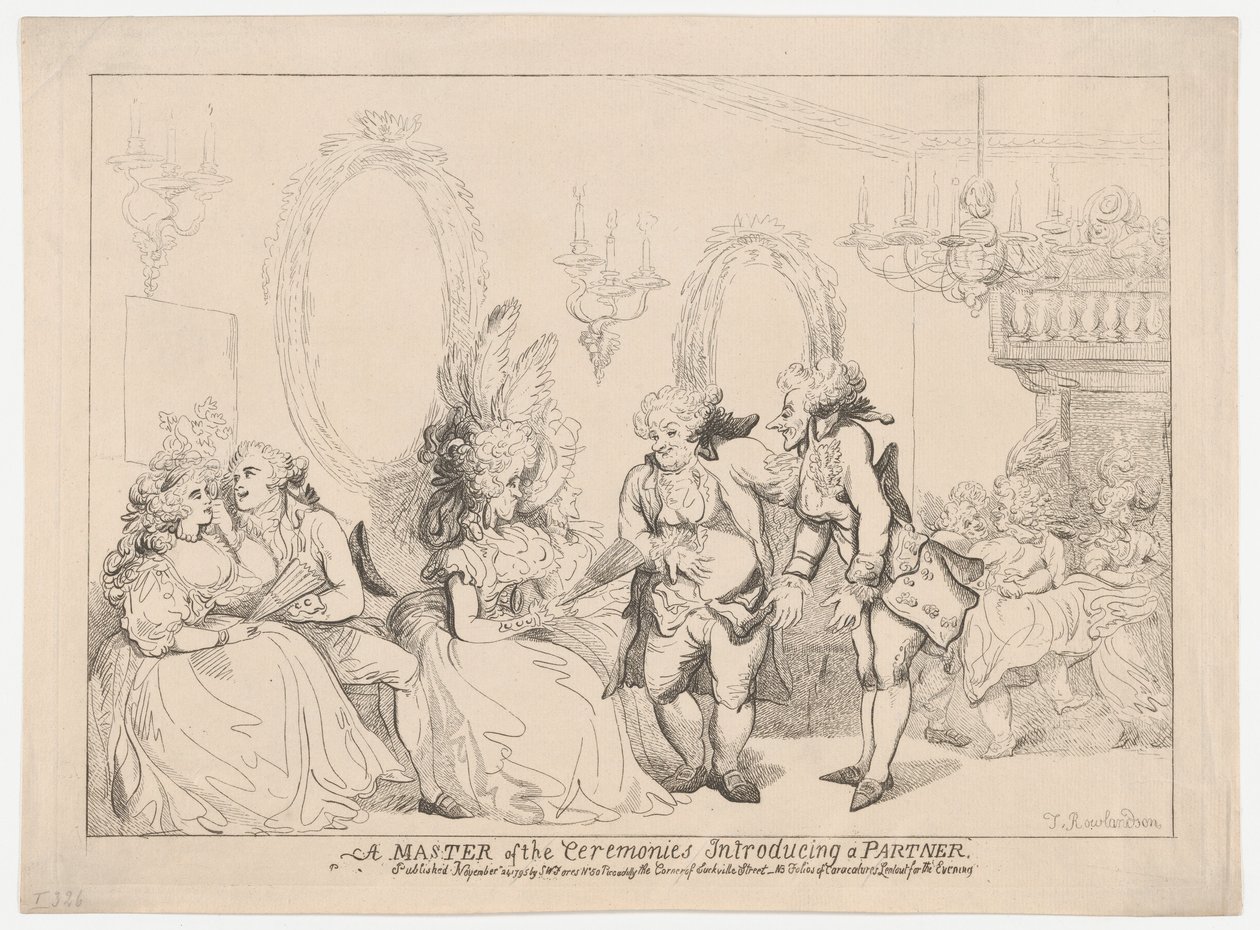 Un maestro de ceremonias que presenta a un colaborador de Thomas Rowlandson