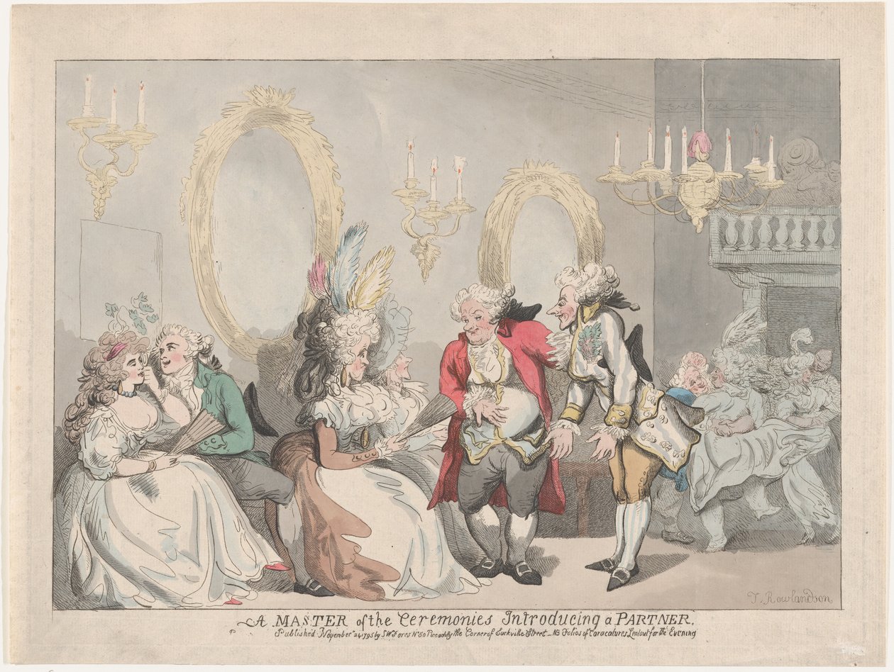 Un maestro de ceremonias presentando a un compañero, 24 de noviembre de 1795 de Thomas Rowlandson