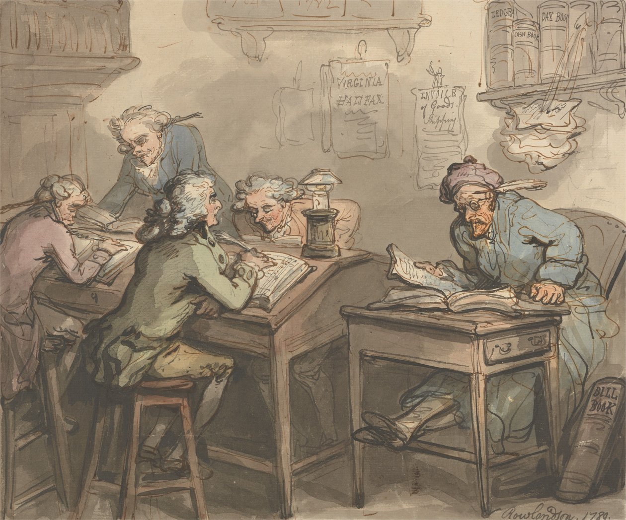 La oficina de un comerciante de Thomas Rowlandson