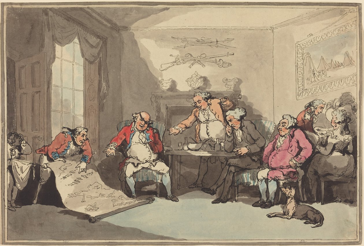 Una reunión de la milicia de Thomas Rowlandson