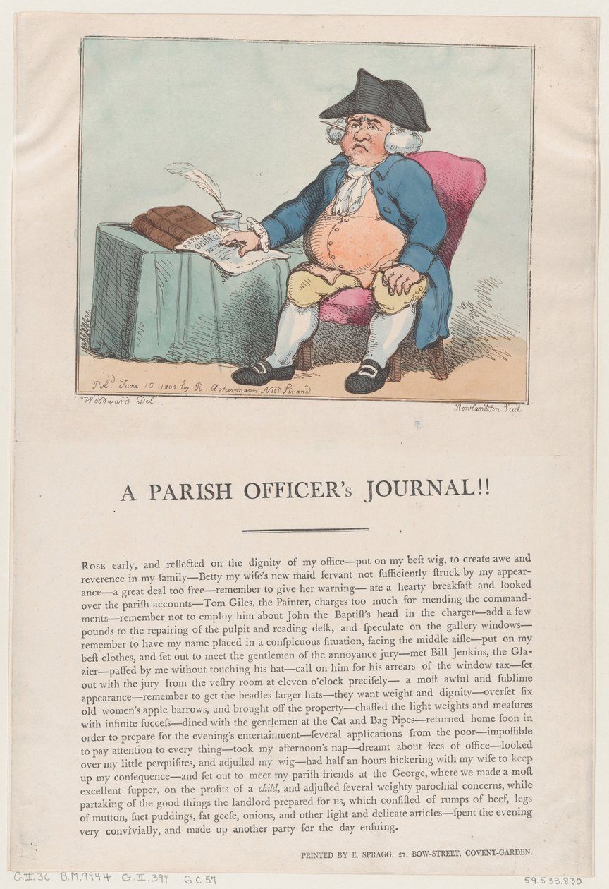 Diario de un oficial parroquial de Thomas Rowlandson