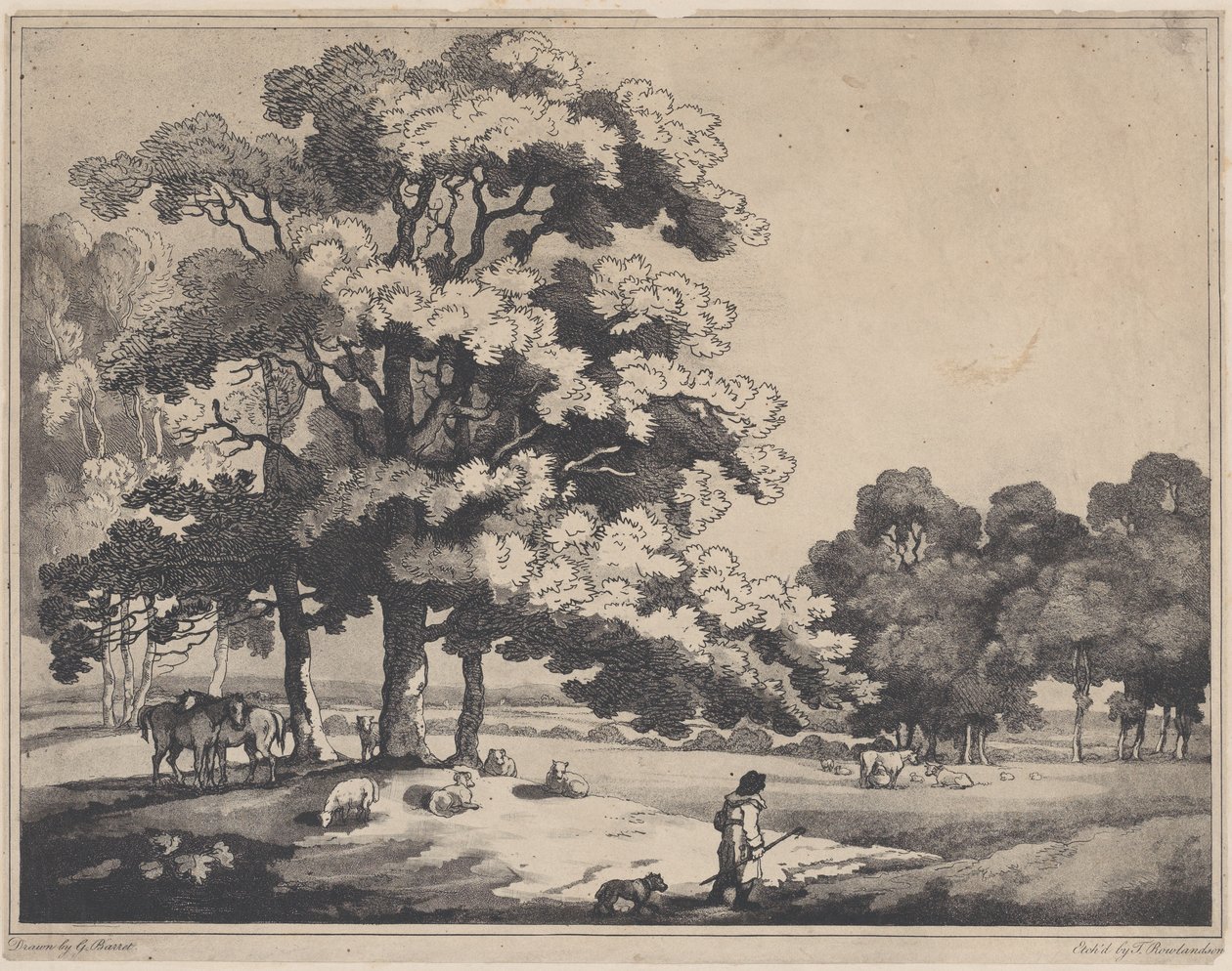 Un Paisaje de Parque, 1783-89 de Thomas Rowlandson