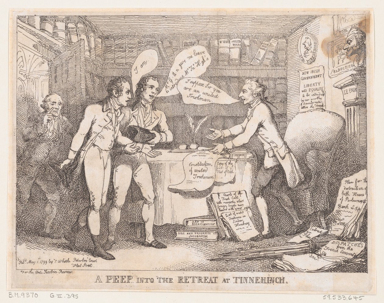Una mirada al retiro en Tinnechurch United Irish, 1 de mayo de 1799 de Thomas Rowlandson