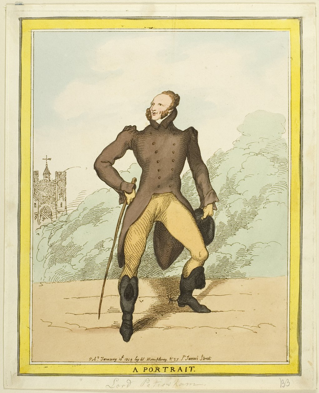 Un retrato: Lord Petersham de Thomas Rowlandson