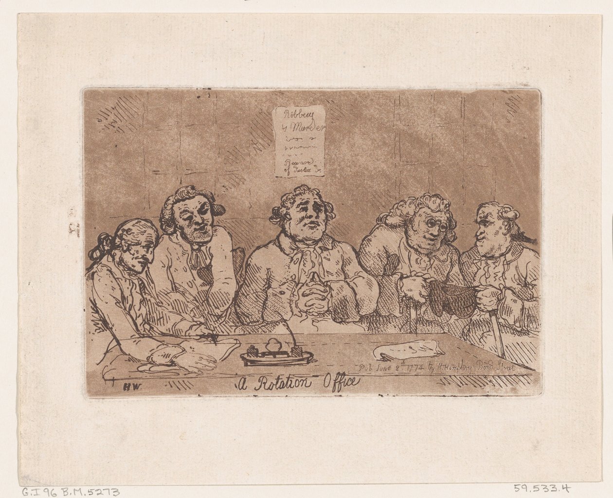 Una oficina de rotación, 8 de junio de 1774 de Thomas Rowlandson