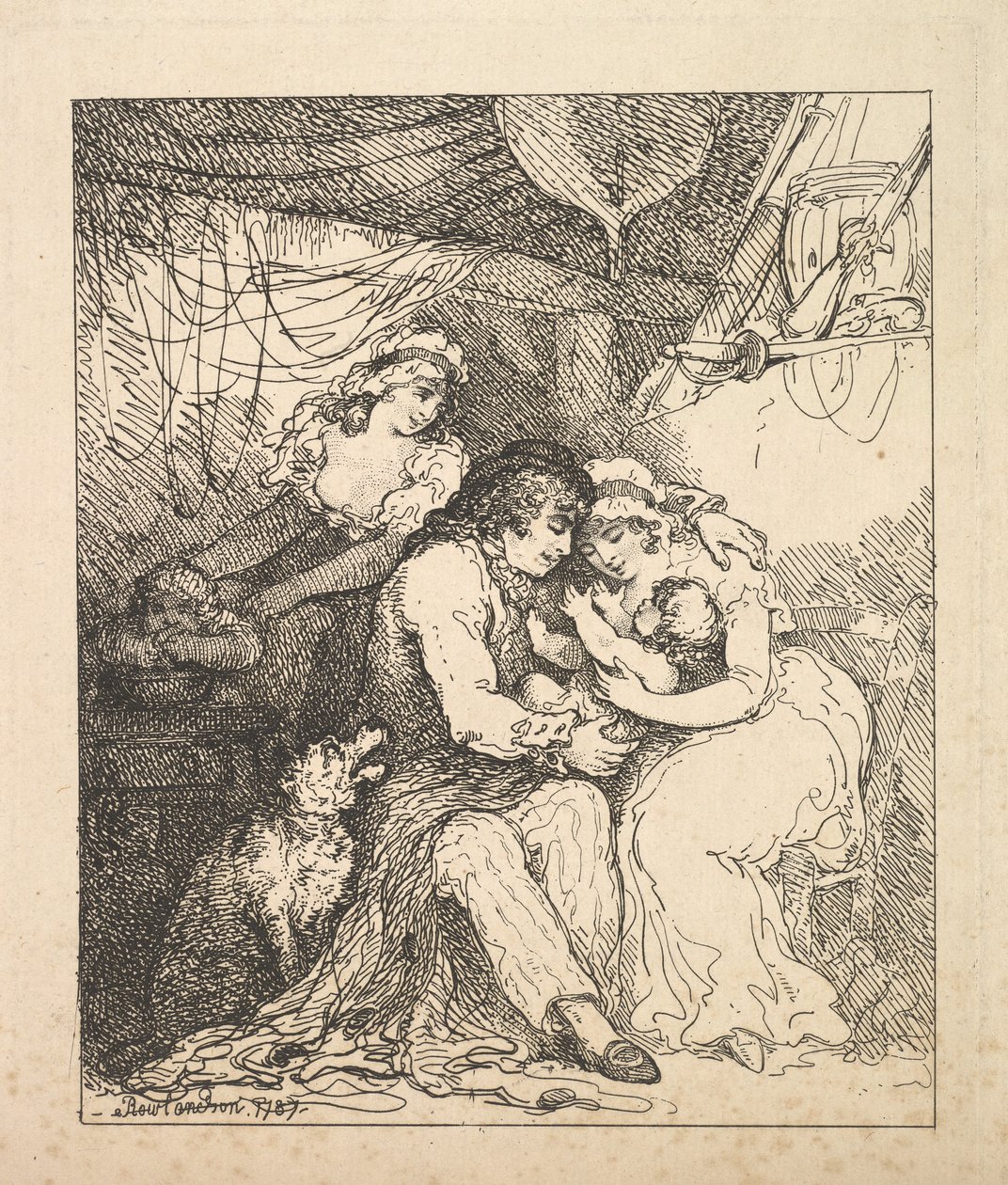 La familia de un marinero de Thomas Rowlandson
